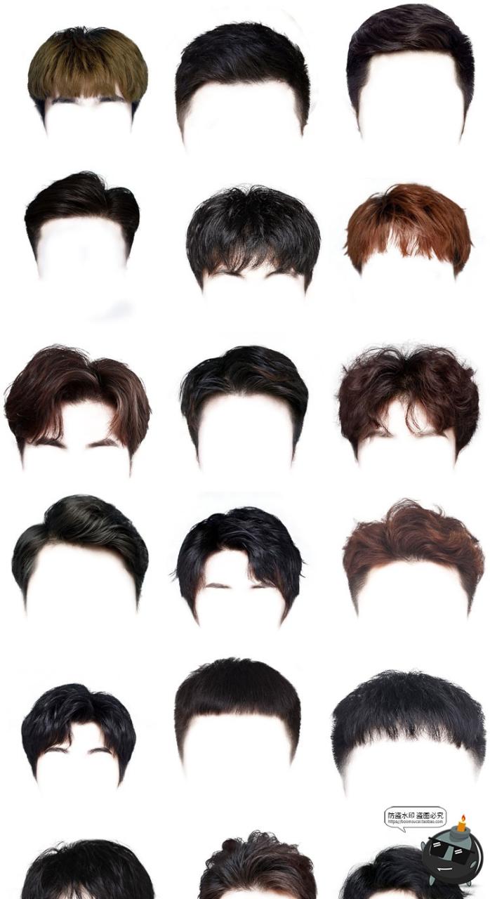 图片[11]-证件照男女发型合集韩式卷发盘发丸子头学生头发刘海后期PNG免抠PSD素材-设计猿