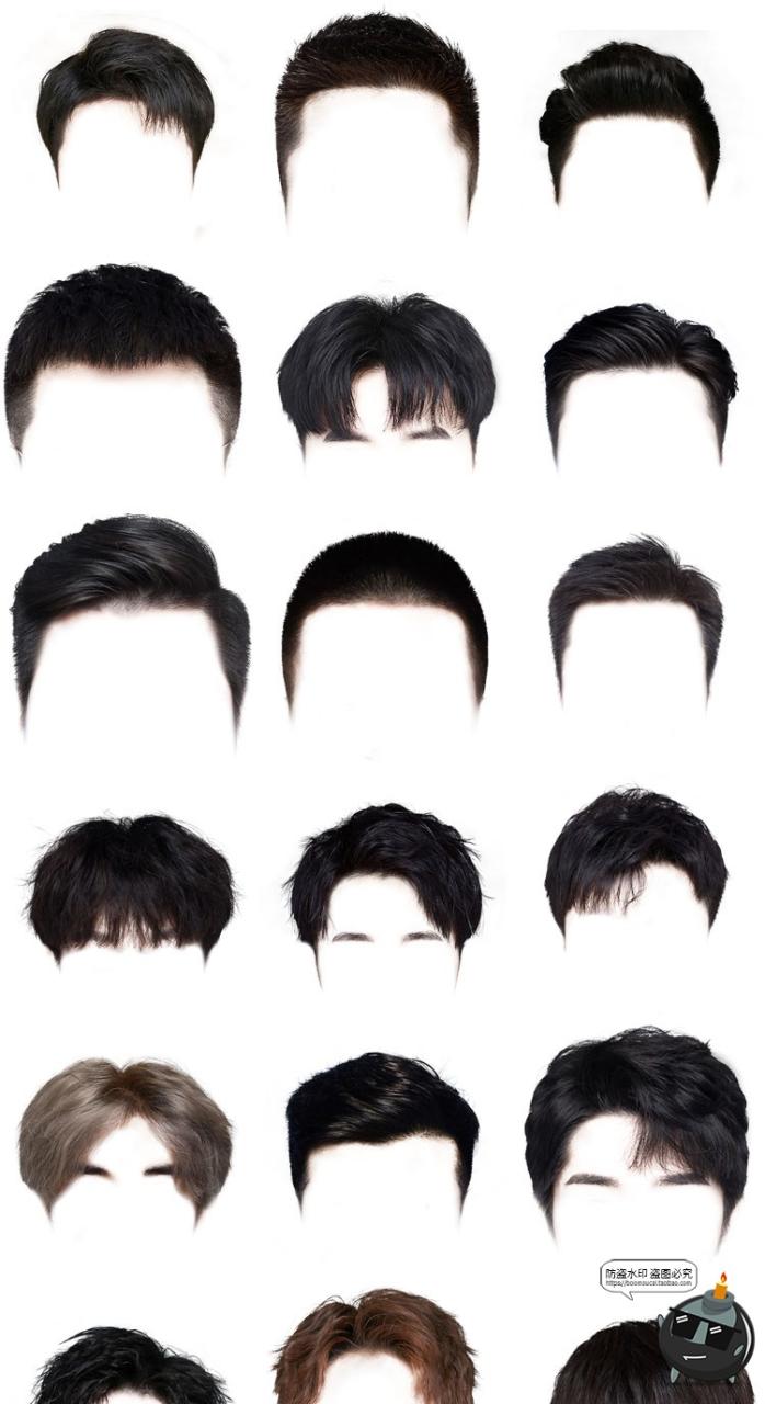 图片[13]-证件照男女发型合集韩式卷发盘发丸子头学生头发刘海后期PNG免抠PSD素材-设计猿