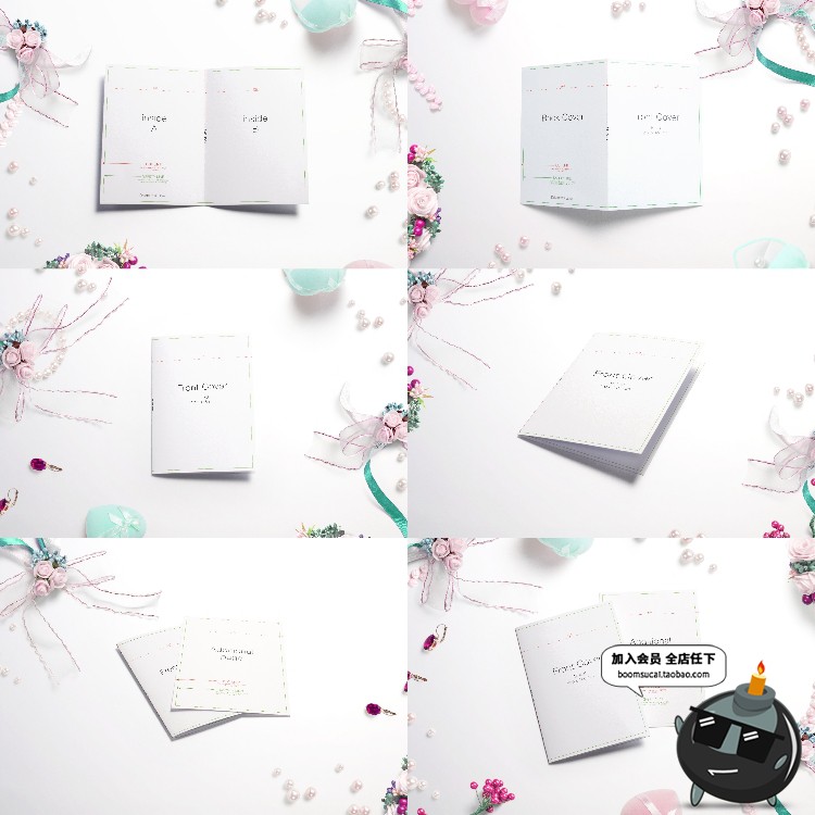 图片[6]-贺卡明信片邀请函智能贴图对折卡片展示效果VI样机PSD模板PS素材-设计猿