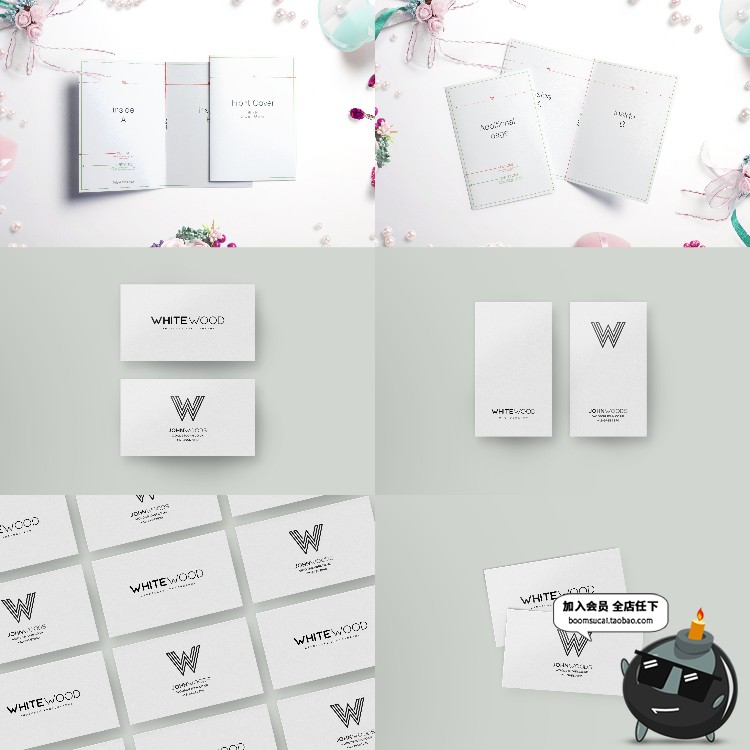 图片[7]-贺卡明信片邀请函智能贴图对折卡片展示效果VI样机PSD模板PS素材-设计猿