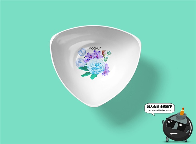 图片[5]-陶瓷餐饮盘子碗餐具智能贴图文创样机VI效果展示模板PSD设计素材-设计猿