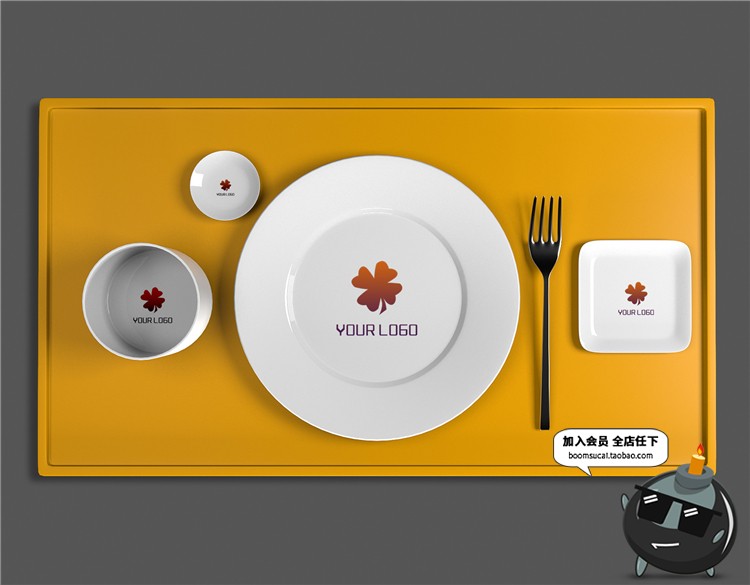 图片[24]-陶瓷餐饮盘子碗餐具智能贴图文创样机VI效果展示模板PSD设计素材-设计猿
