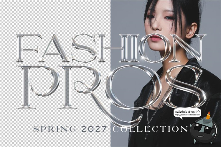 图片[2]-酸性3D透明立体液态未来水晶玻璃字体特效展示样机PSD模板PS素材-设计猿