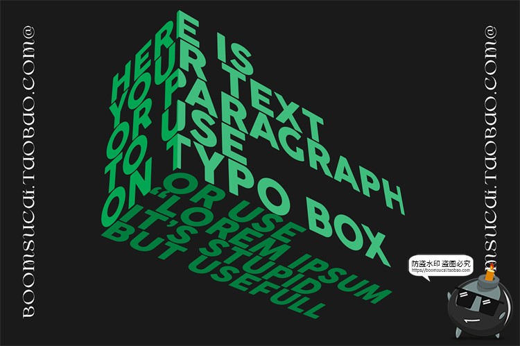 图片[3]-潮流三维3D立体多角度文字立方体几何Logo特效样机PSD模板PS素材-设计猿