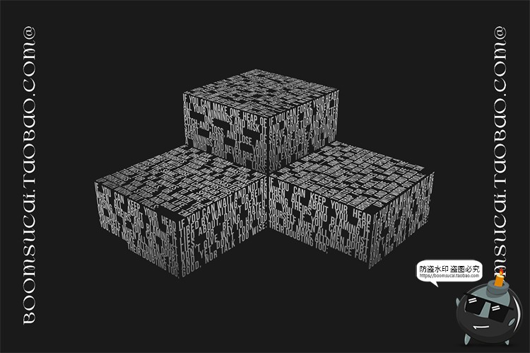 图片[4]-潮流三维3D立体多角度文字立方体几何Logo特效样机PSD模板PS素材-设计猿