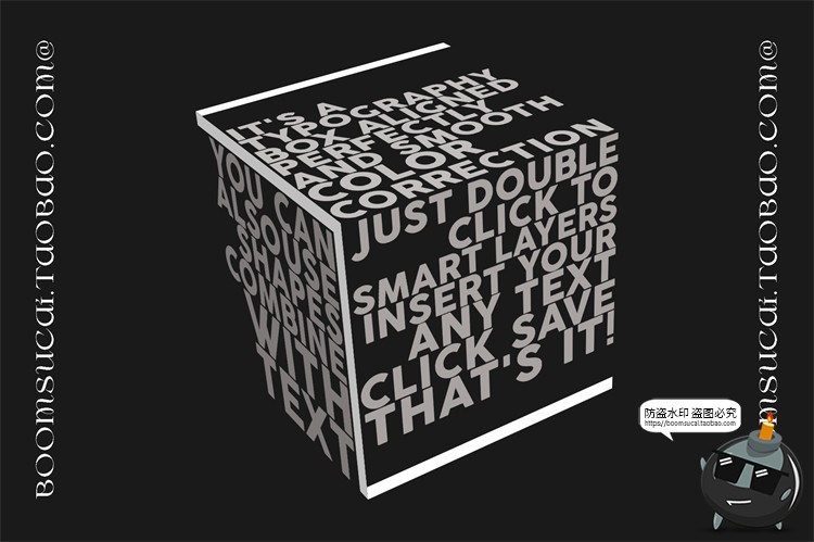 图片[7]-潮流三维3D立体多角度文字立方体几何Logo特效样机PSD模板PS素材-设计猿