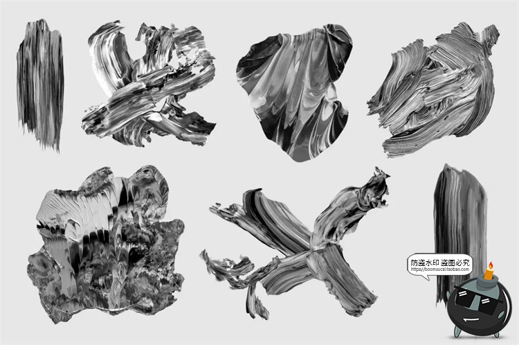 图片[13]-油漆颜料专题艺术染料涂鸦绘画油画色块PNG免抠装饰元素PSD素材-设计猿