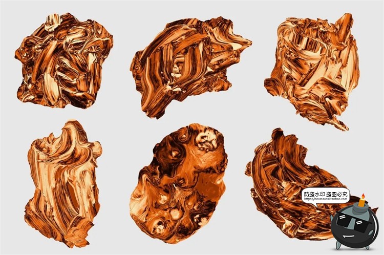 图片[14]-油漆颜料专题艺术染料涂鸦绘画油画色块PNG免抠装饰元素PSD素材-设计猿