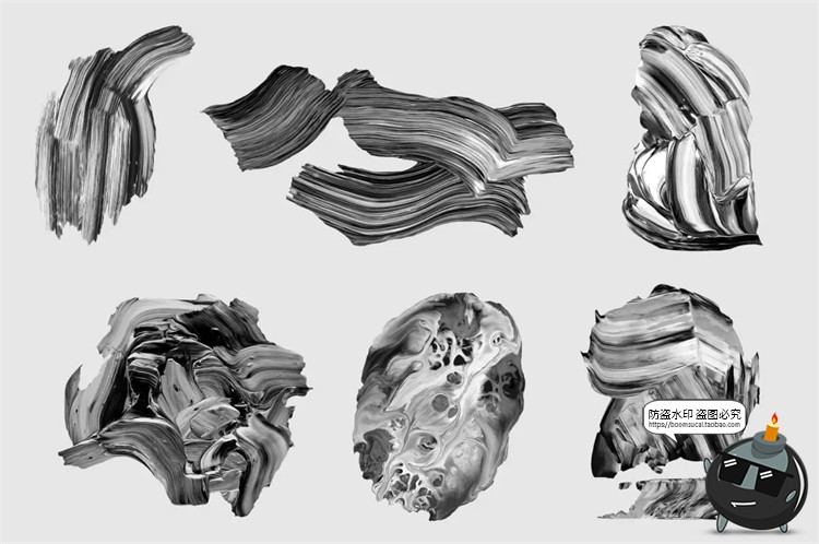 图片[16]-油漆颜料专题艺术染料涂鸦绘画油画色块PNG免抠装饰元素PSD素材-设计猿