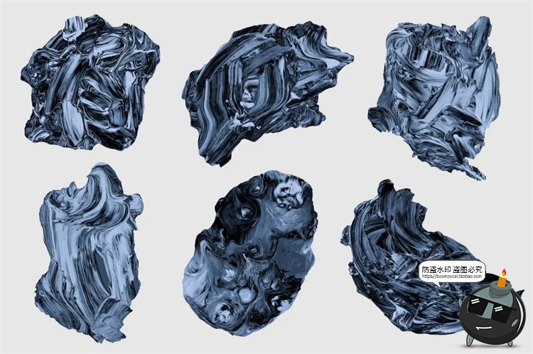 图片[17]-油漆颜料专题艺术染料涂鸦绘画油画色块PNG免抠装饰元素PSD素材-设计猿