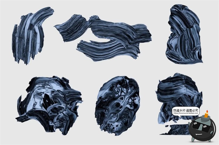 图片[21]-油漆颜料专题艺术染料涂鸦绘画油画色块PNG免抠装饰元素PSD素材-设计猿