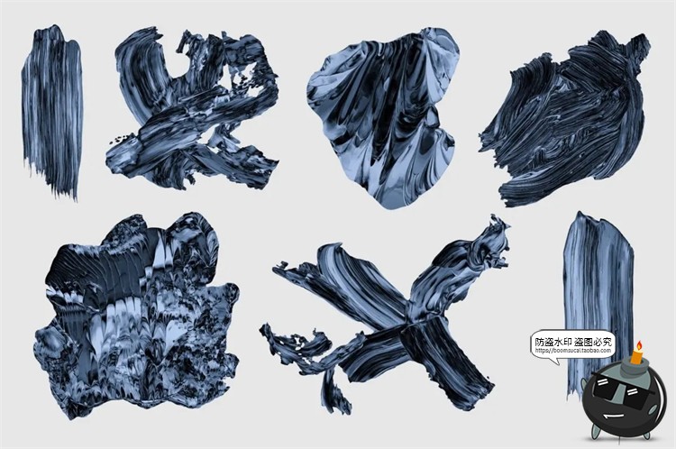 图片[22]-油漆颜料专题艺术染料涂鸦绘画油画色块PNG免抠装饰元素PSD素材-设计猿