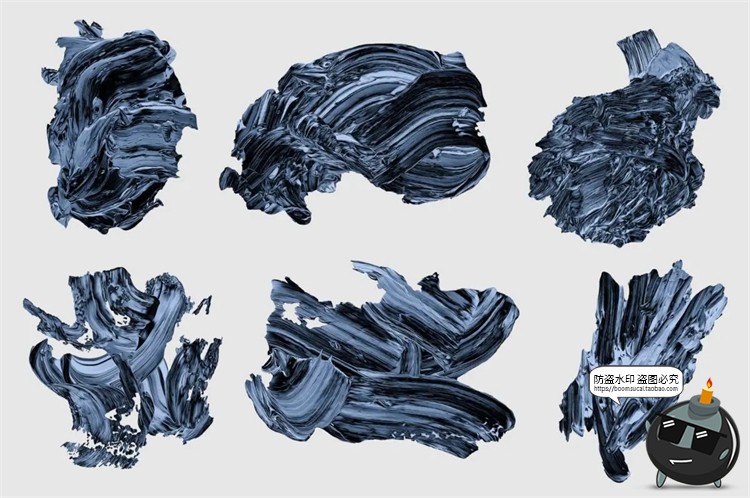 图片[23]-油漆颜料专题艺术染料涂鸦绘画油画色块PNG免抠装饰元素PSD素材-设计猿