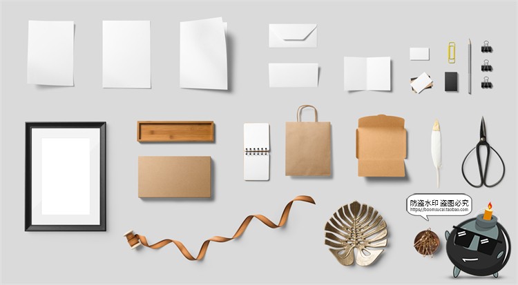 图片[3]-自然轻奢现代花卉植物叶子鲜花干花桌面场景装饰元素PSD模板素材-设计猿