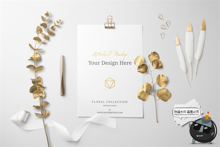 图片[6]-自然轻奢现代花卉植物叶子鲜花干花桌面场景装饰元素PSD模板素材-设计猿