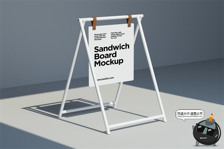 图片[2]-北欧极简户外广告宣传海报立式展架场景展示效果图PSD样机素材-设计猿