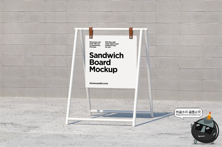 图片[3]-北欧极简户外广告宣传海报立式展架场景展示效果图PSD样机素材-设计猿