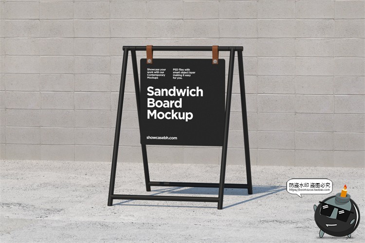 图片[4]-北欧极简户外广告宣传海报立式展架场景展示效果图PSD样机素材-设计猿