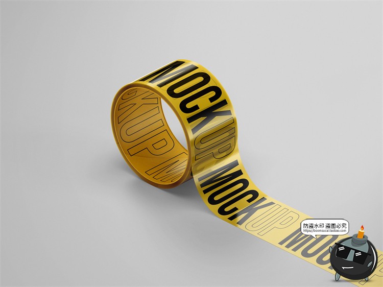 图片[4]-潮流文创时尚半透明logo胶带文具贴图展示效果样机PSD模板素材-设计猿