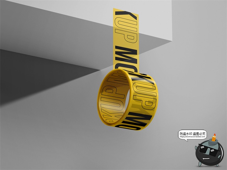 图片[5]-潮流文创时尚半透明logo胶带文具贴图展示效果样机PSD模板素材-设计猿