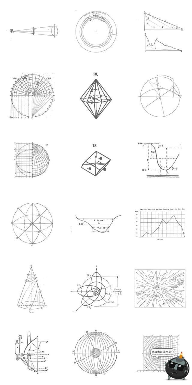 图片[3]-复古机能数理图稿手绘数学公式手稿草图PNG草稿背景底纹AI素材-设计猿
