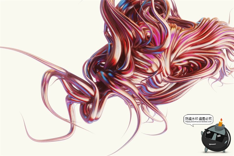 图片[3]-金属科幻未来扭曲荆棘3D外星怪物触手抽象艺术PNG免抠图片素材-设计猿