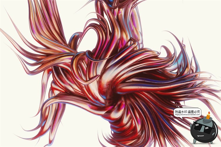 图片[6]-金属科幻未来扭曲荆棘3D外星怪物触手抽象艺术PNG免抠图片素材-设计猿