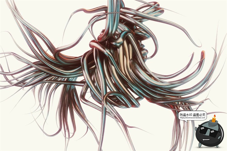 图片[7]-金属科幻未来扭曲荆棘3D外星怪物触手抽象艺术PNG免抠图片素材-设计猿
