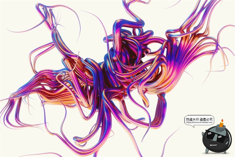 图片[10]-金属科幻未来扭曲荆棘3D外星怪物触手抽象艺术PNG免抠图片素材-设计猿