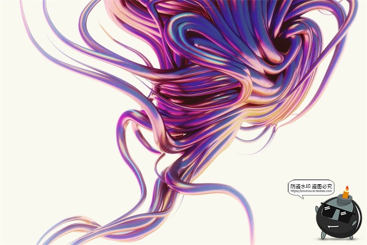 图片[12]-金属科幻未来扭曲荆棘3D外星怪物触手抽象艺术PNG免抠图片素材-设计猿