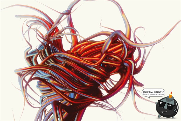 图片[13]-金属科幻未来扭曲荆棘3D外星怪物触手抽象艺术PNG免抠图片素材-设计猿