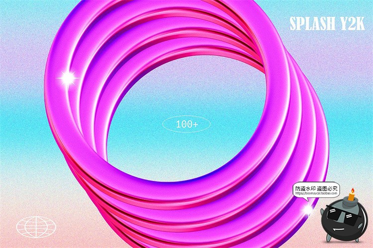 图片[2]-Y2K潮流复古3D金属抽象几何图形抽象拼贴艺术PNG免抠图片元素素材-设计猿