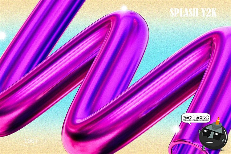 图片[6]-Y2K潮流复古3D金属抽象几何图形抽象拼贴艺术PNG免抠图片元素素材-设计猿