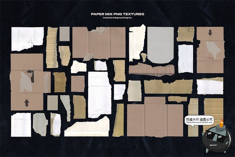 图片[3]-撕纸专题复古怀旧纸张褶皱牛皮纸信封纸便签拼贴PNG免抠图片素材-设计猿