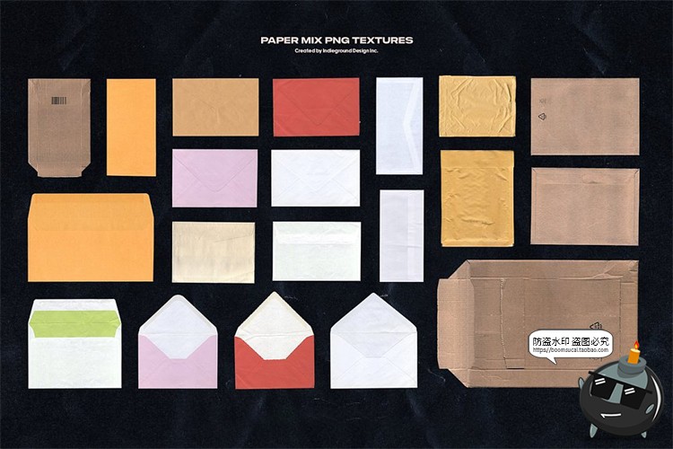 图片[5]-撕纸专题复古怀旧纸张褶皱牛皮纸信封纸便签拼贴PNG免抠图片素材-设计猿