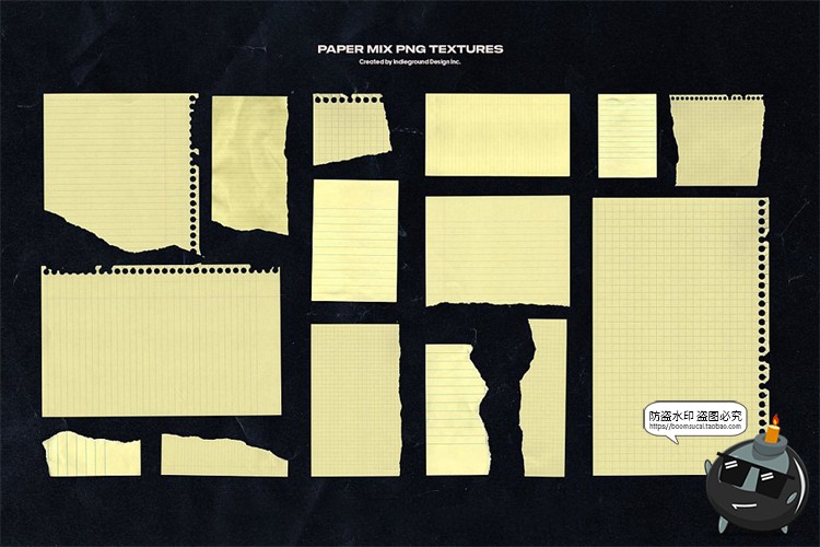 图片[7]-撕纸专题复古怀旧纸张褶皱牛皮纸信封纸便签拼贴PNG免抠图片素材-设计猿