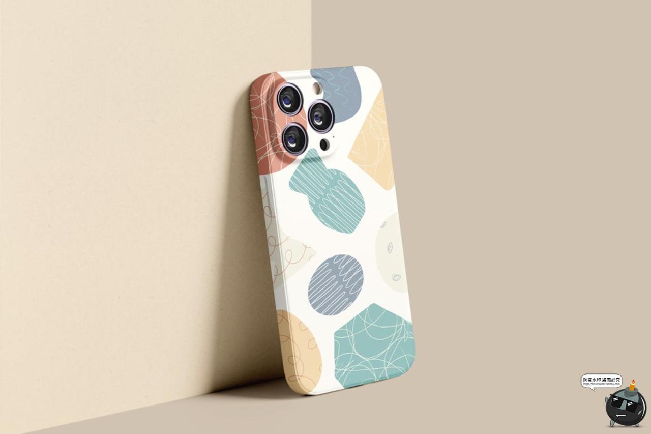 图片[3]-苹果iPhone 14Pro塑料手机壳直角边全包外壳样机mockup模板PS素材-设计猿