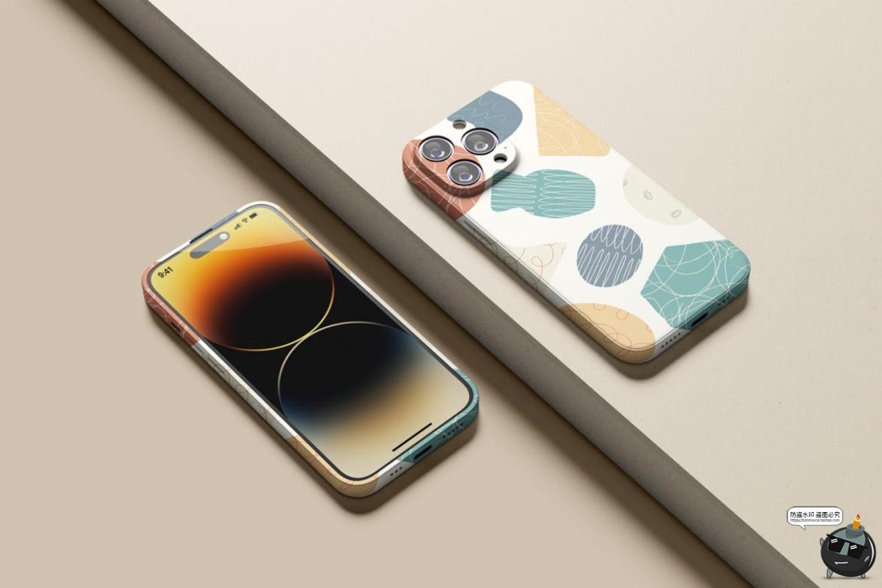 图片[7]-苹果iPhone 14Pro塑料手机壳直角边全包外壳样机mockup模板PS素材-设计猿