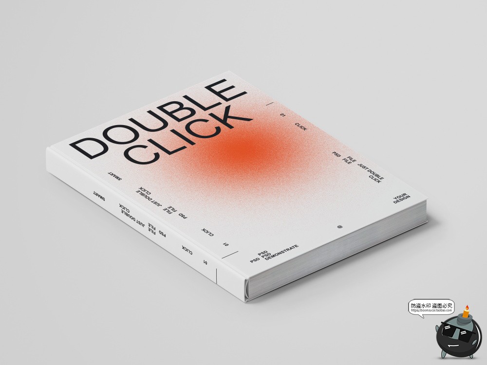 图片[3]-潮流精装书籍硬面封面透明封套亚克力包装贴图样机PSD模板PS素材-设计猿