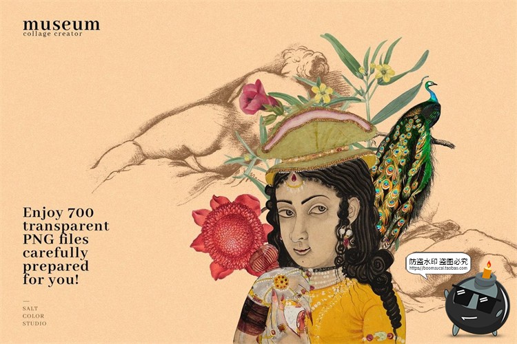 图片[5]-中世纪复古潮流绘画怀旧老照片艺术剪贴画PNG免抠插画图片素材-设计猿