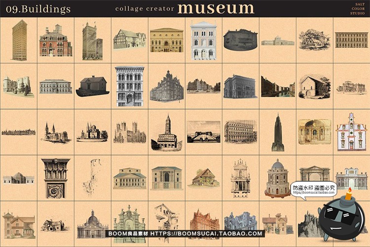 图片[15]-中世纪复古潮流绘画怀旧老照片艺术剪贴画PNG免抠插画图片素材-设计猿