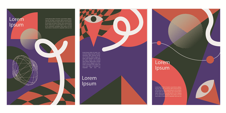 图片[1]-抽象复古撞色潮流极简图形几何元素创意现代艺术感模板AI矢量素材-设计猿