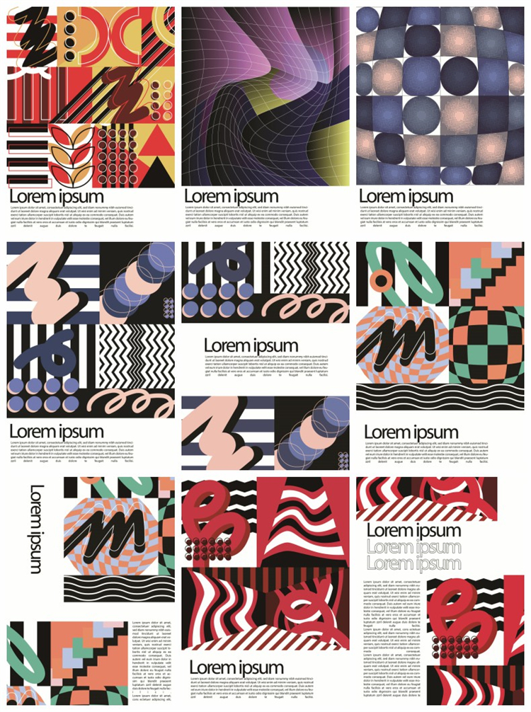 图片[2]-抽象复古撞色潮流极简图形几何元素创意现代艺术感模板AI矢量素材-设计猿