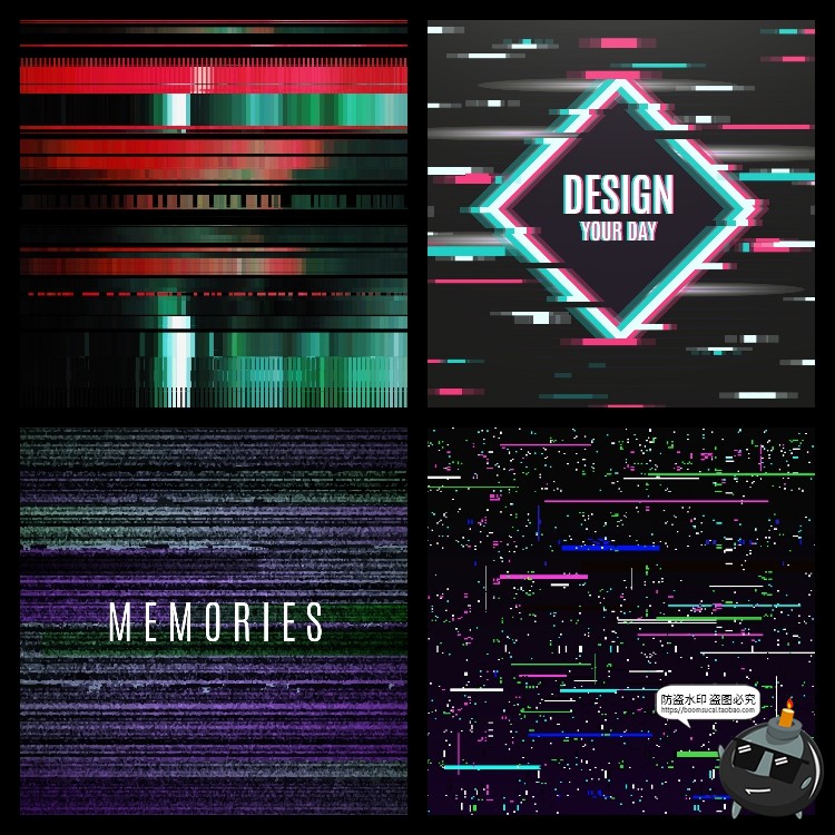 图片[4]-赛博朋克故障风封面媒体数字科技横幅广告版式排版PSD模板PS素材-设计猿
