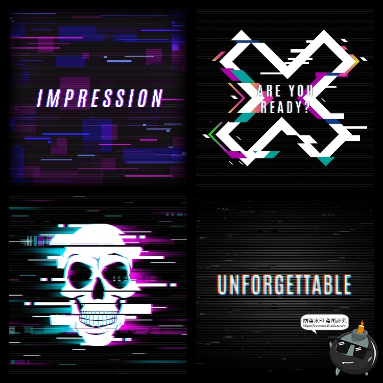 图片[5]-赛博朋克故障风封面媒体数字科技横幅广告版式排版PSD模板PS素材-设计猿