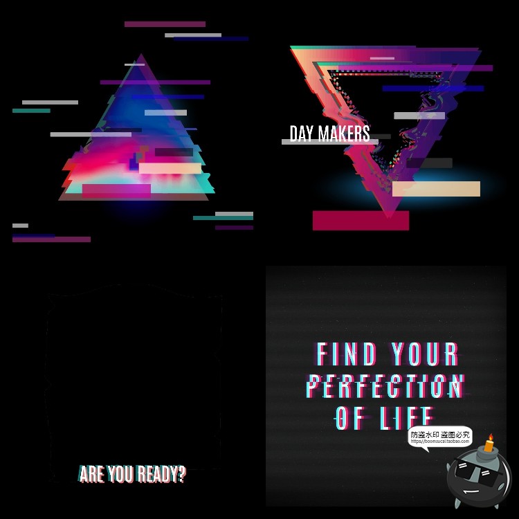 图片[6]-赛博朋克故障风封面媒体数字科技横幅广告版式排版PSD模板PS素材-设计猿