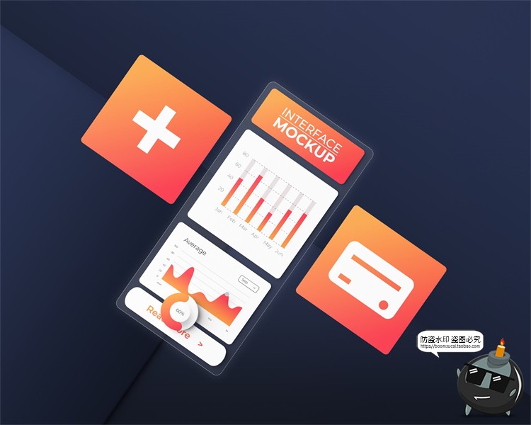 图片[14]-手机屏幕透明屏科技信息玻璃APP界面UI展示贴图样机PSD模板PS素材-设计猿