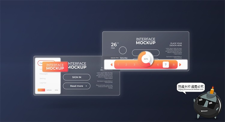 图片[15]-手机屏幕透明屏科技信息玻璃APP界面UI展示贴图样机PSD模板PS素材-设计猿