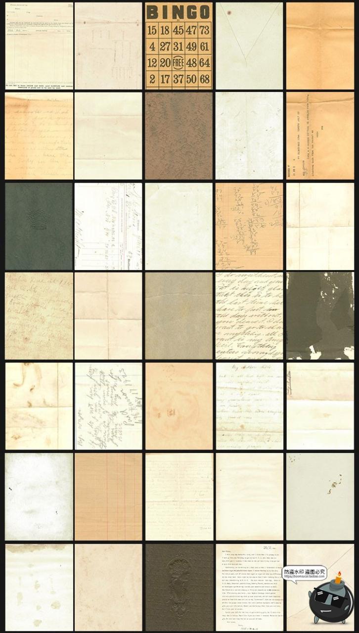 图片[3]-复古做旧纸张怀旧发黄信件文稿折痕报纸手稿背景底纹JPG图片素材-设计猿