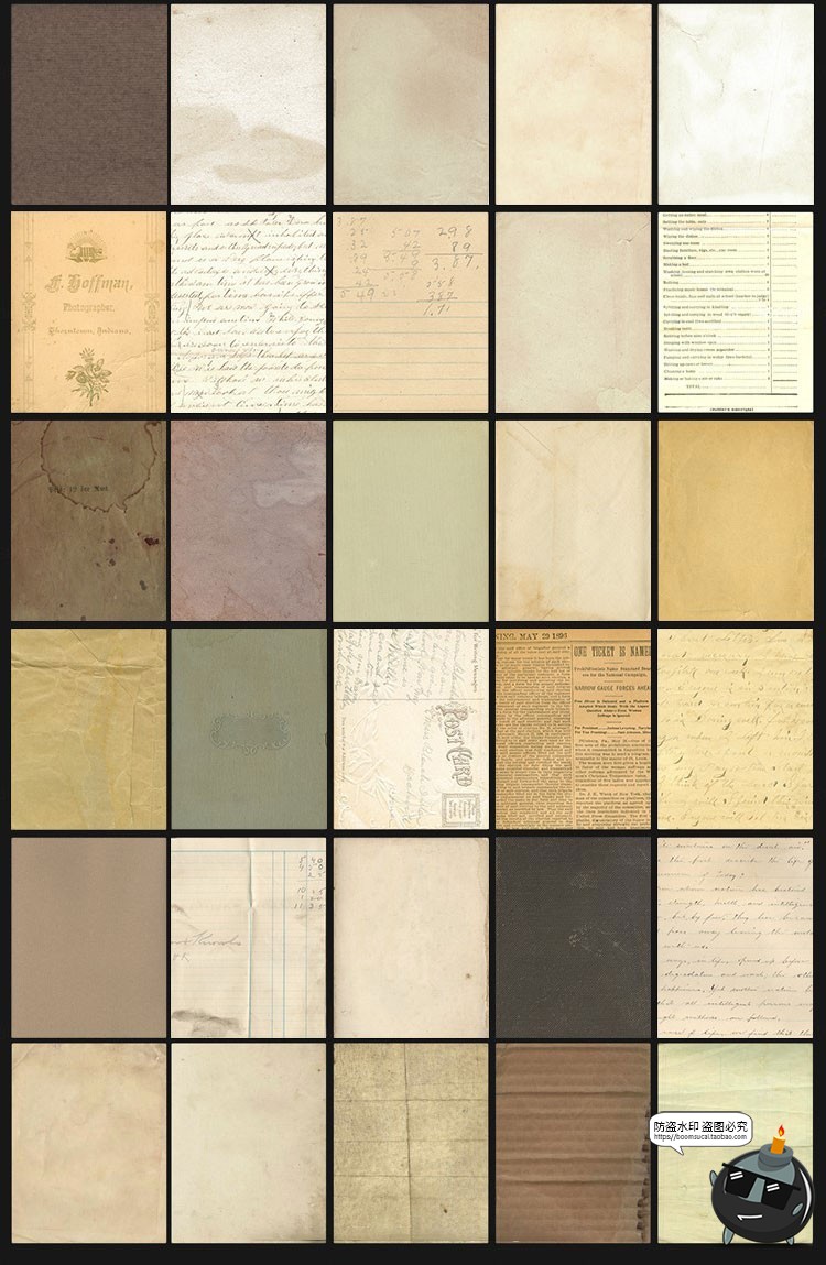 图片[4]-复古做旧纸张怀旧发黄信件文稿折痕报纸手稿背景底纹JPG图片素材-设计猿